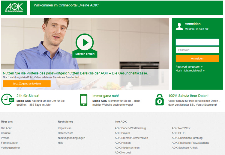 AOK mit Online-Geschäftsstelle