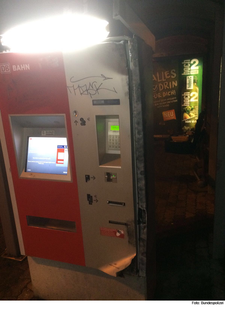 Schon wieder Fahrscheinautomat aufgebrochen