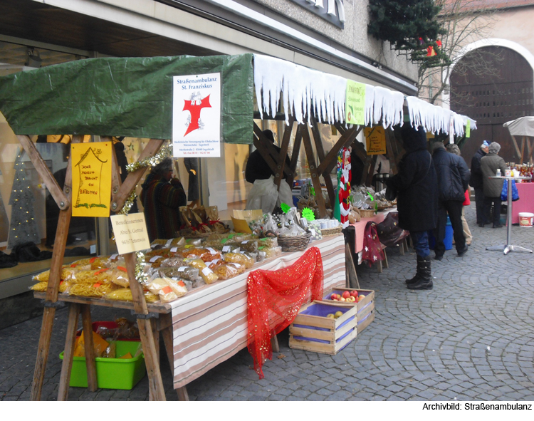 Sozialer Weihnachtsmarkt der Straßenambulanz