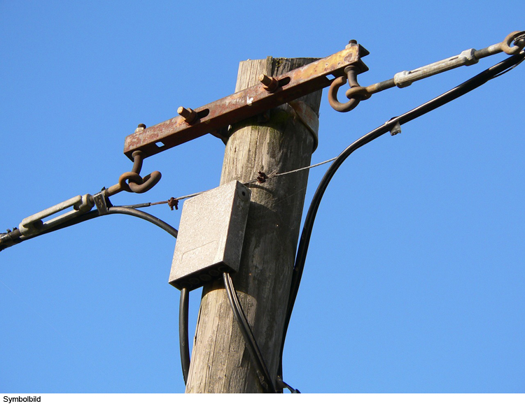 An Telefonleitung hängen geblieben