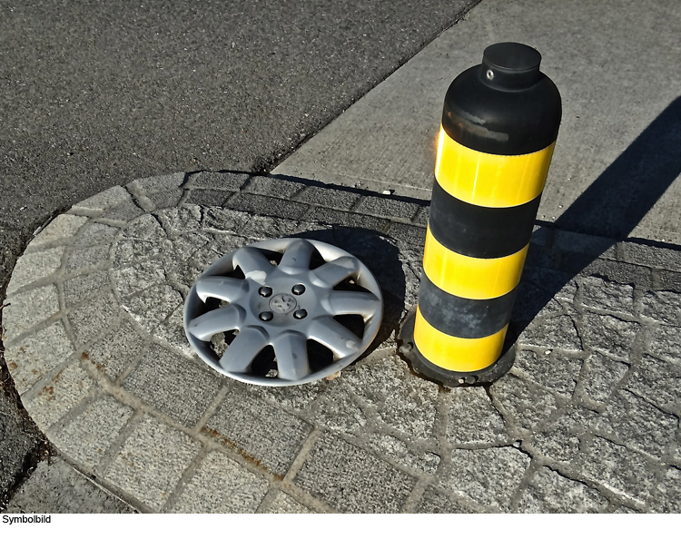 Verkehrsinsel überfahren und geflüchtet