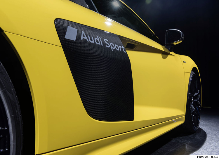 Audi prägt Symbole in den Autolack