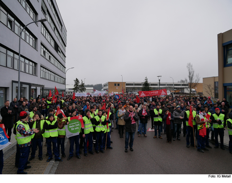 Eine Stunde lang die Arbeit niederlegt