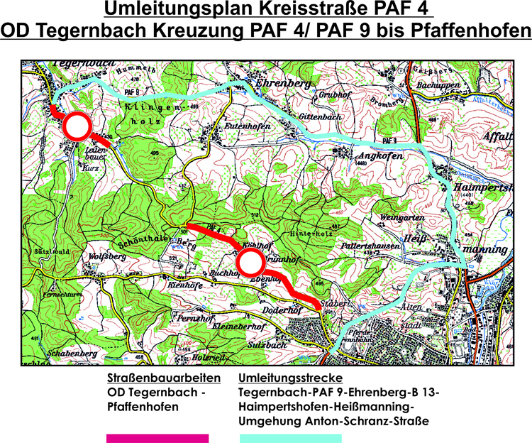 Kreisstraße PAF 4 gesperrt