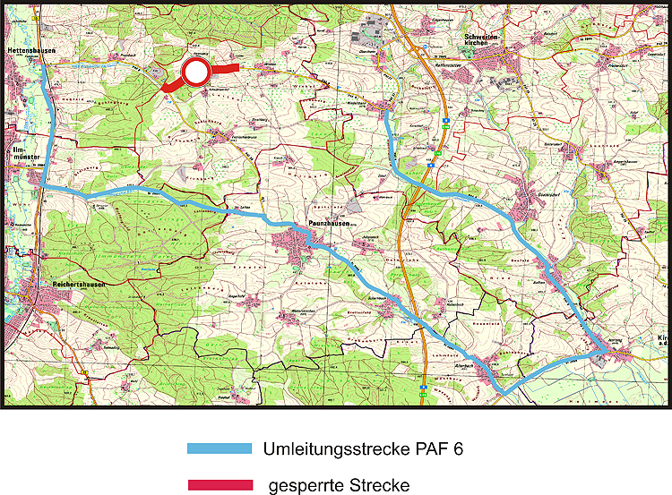 Kreisstraße PAF 6 gesperrt