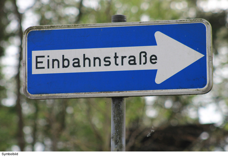 Einbahnstraße wegen Bauarbeiten