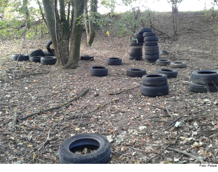 Altreifen in Waldstück entsorgt