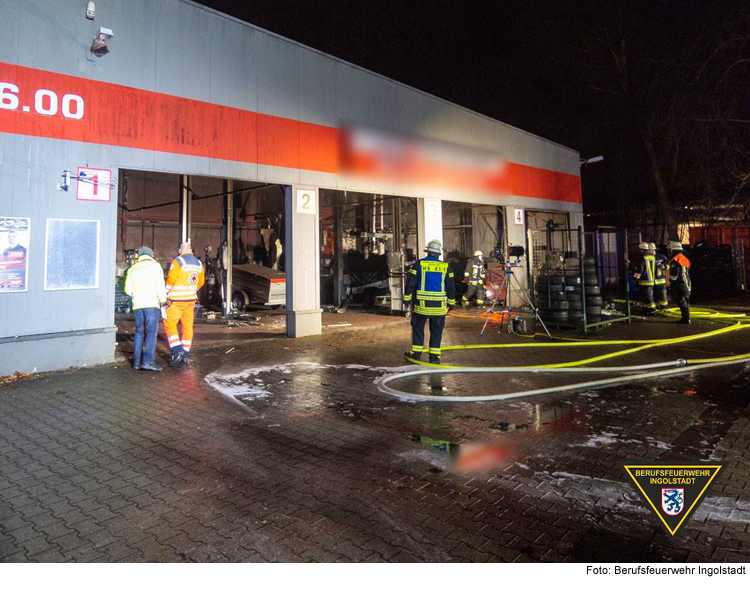 Werkstattbrand in Ingolstadt