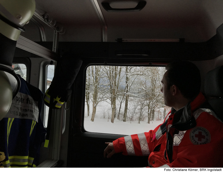 Schneechaos fordert weiterhin Kräfte des BRK Ingolstadt