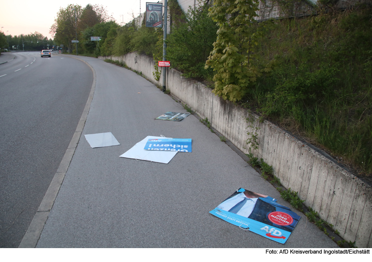 Sämtliche Wahlplakate beschädigt