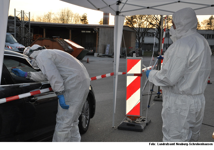 Coronavirus-Testergebnisse vom Drive-in