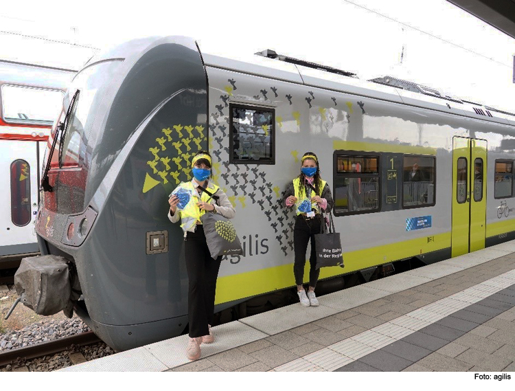 Agilis verteilt 1.000 Alltagsmasken an Fahrgäste 