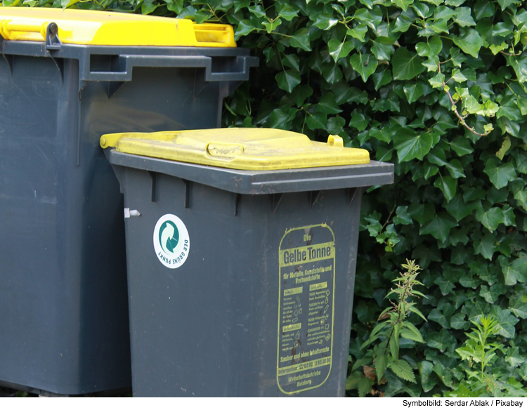 Verteilung der gelben Tonne ab Ende Mai, Leerung erfolgt ab Juli