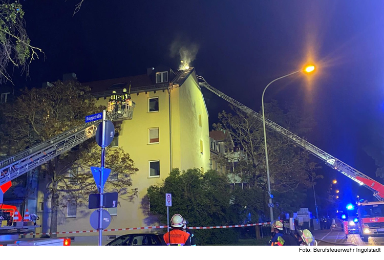 Dachstuhlbrand in Ingolstadt