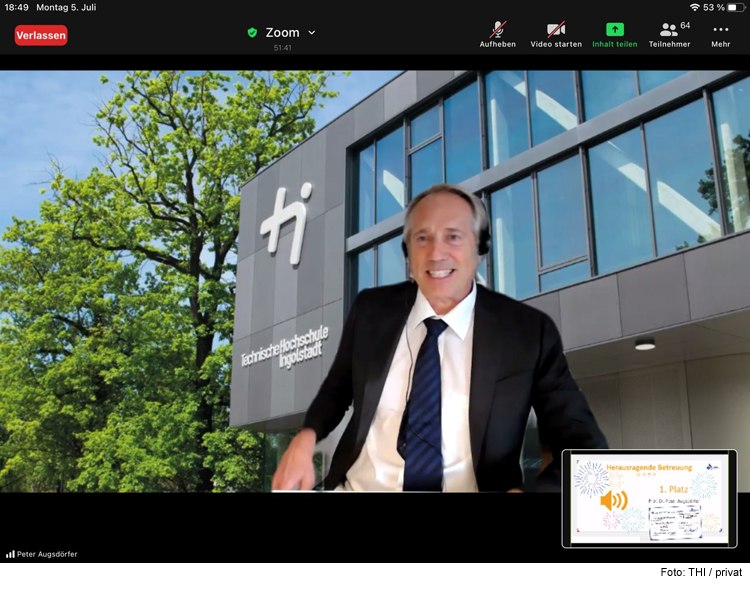 THI-Professor Dr. Peter Augsdörfer wird von der Virtuellen Hochschule Bayern ausgezeichnet
