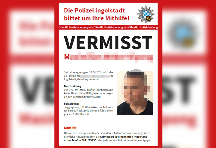 Vermisster 13-jähriger Bub auf Autohof gesehen