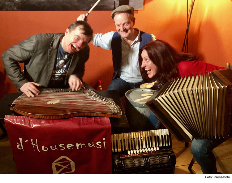 Volksmusik trifft Rock beim Trio D‘Housemusi 