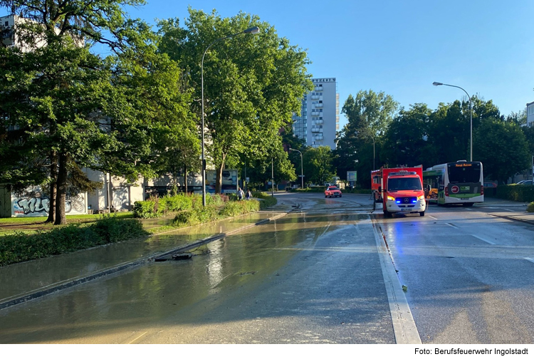 Wasserrohrbruch in Ingolstadt