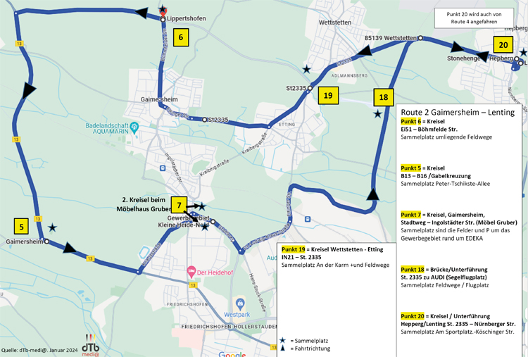 Routenänderung bei der Landwirte-Demo 