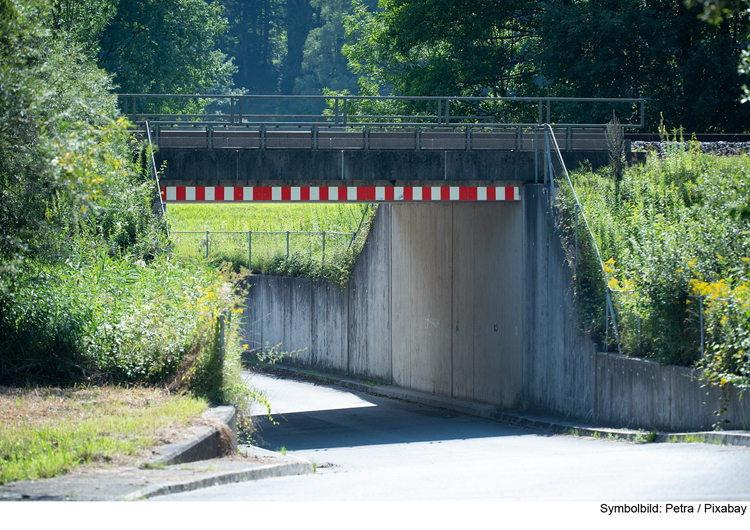 Bahnunterführung gesperrt