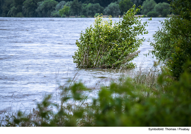 Drohende Überschwemmungen im Naherholungsgebiet Baggersee / Roter Gries