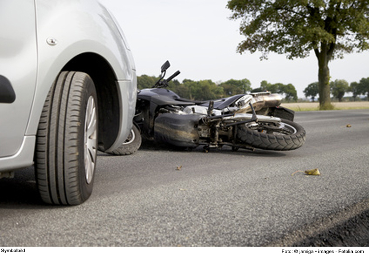 Motorradunfall endet glimpflich