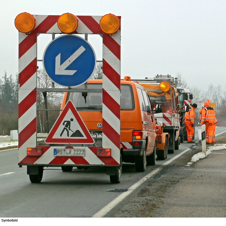 Halbseitige Straßensperrung zwischen Lenting und Kösching 